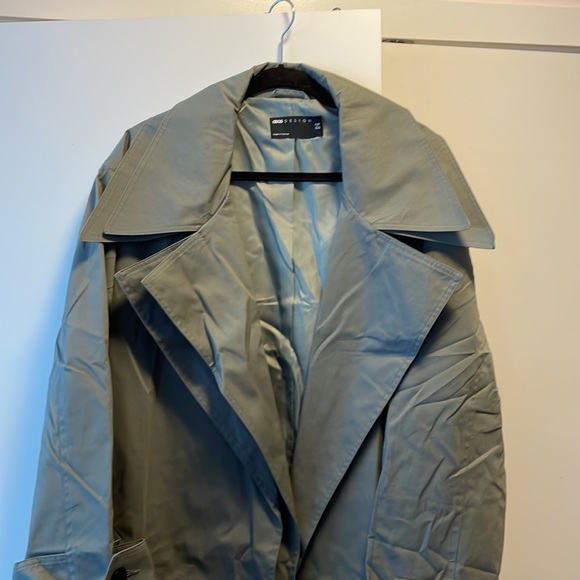 Grey Oversized Trench Coat - Picture 6 of 9